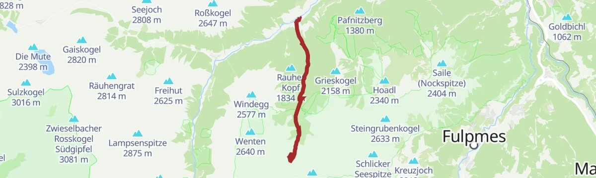 Route map: Sellrain - Potsdamer Hütte